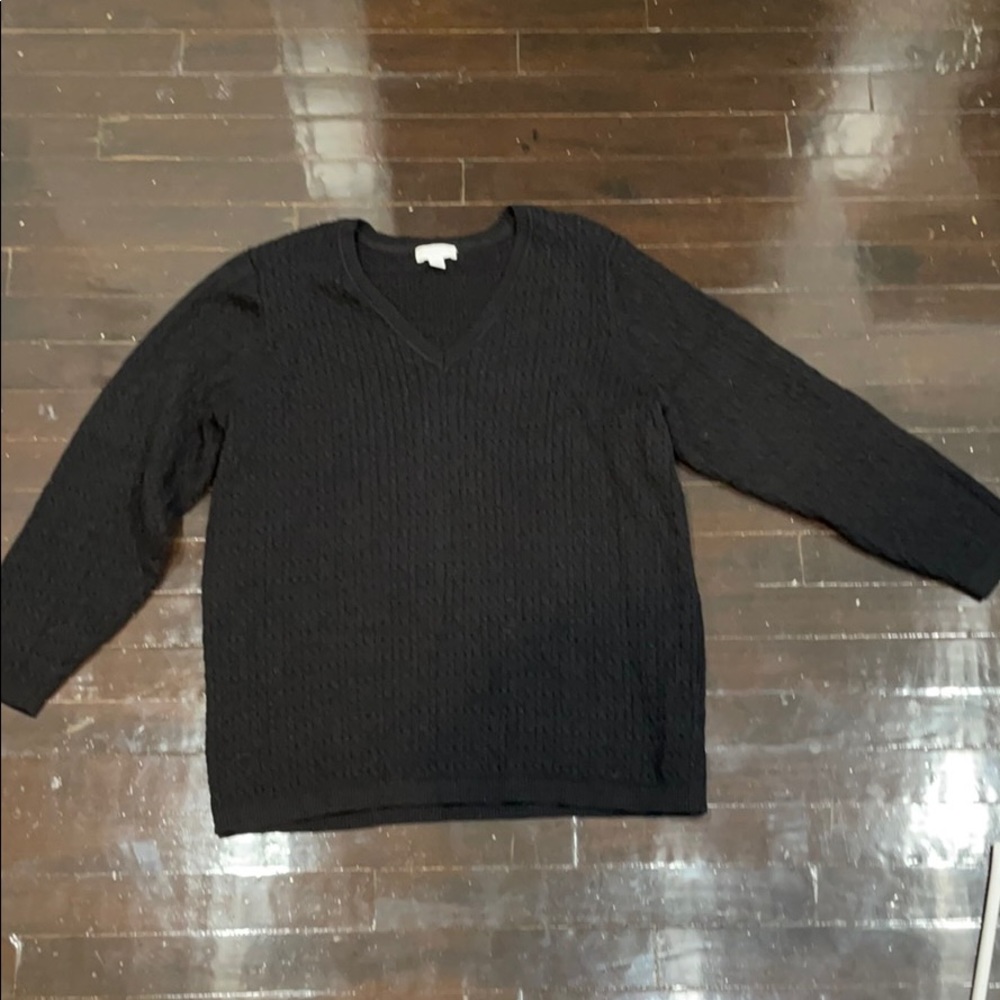 Black cable knit sweater